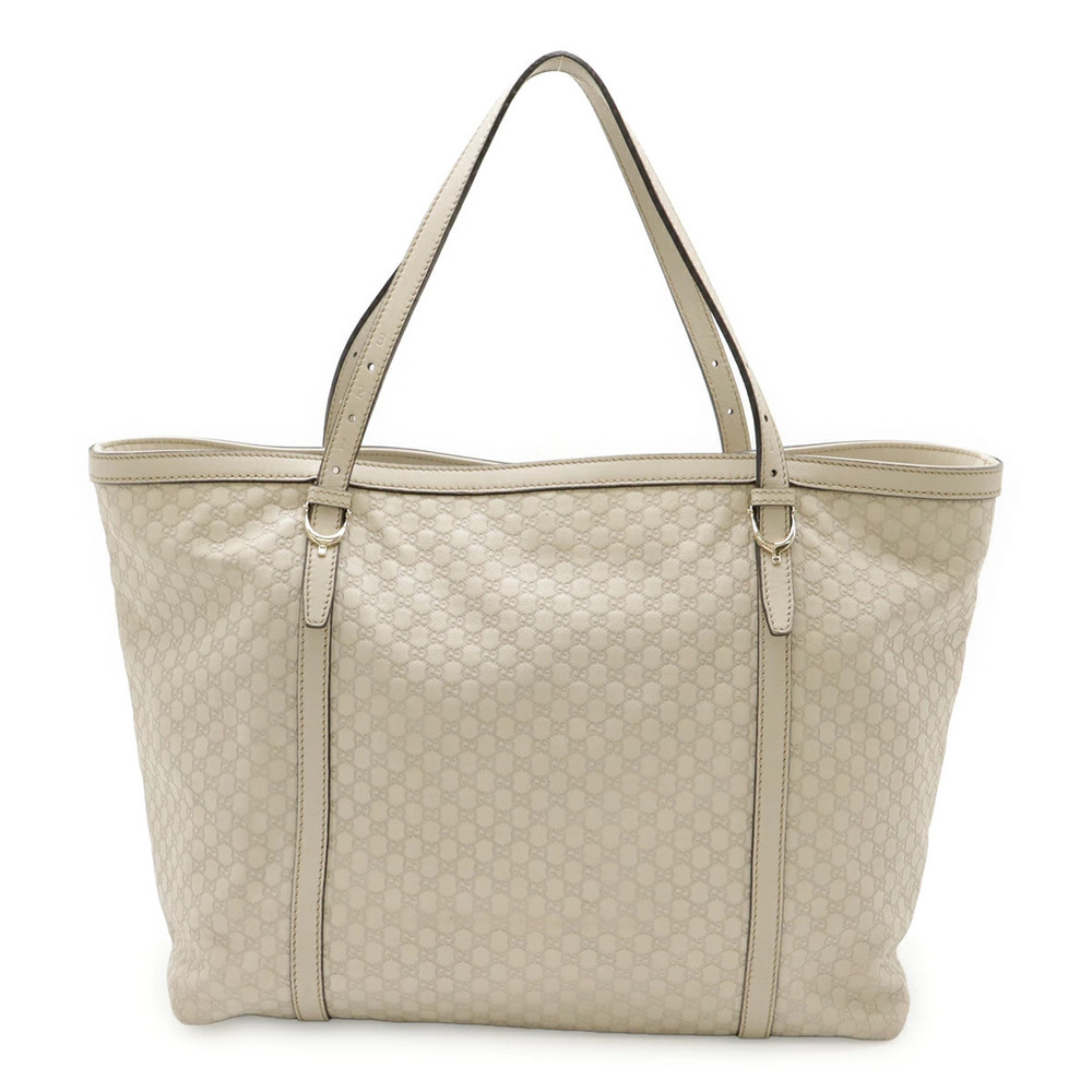 Gucci Microguccissima Tote Bag Shoulder Leather Off White